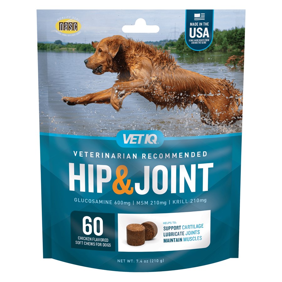 VetIQ Hip & Joint dog supplements packaging