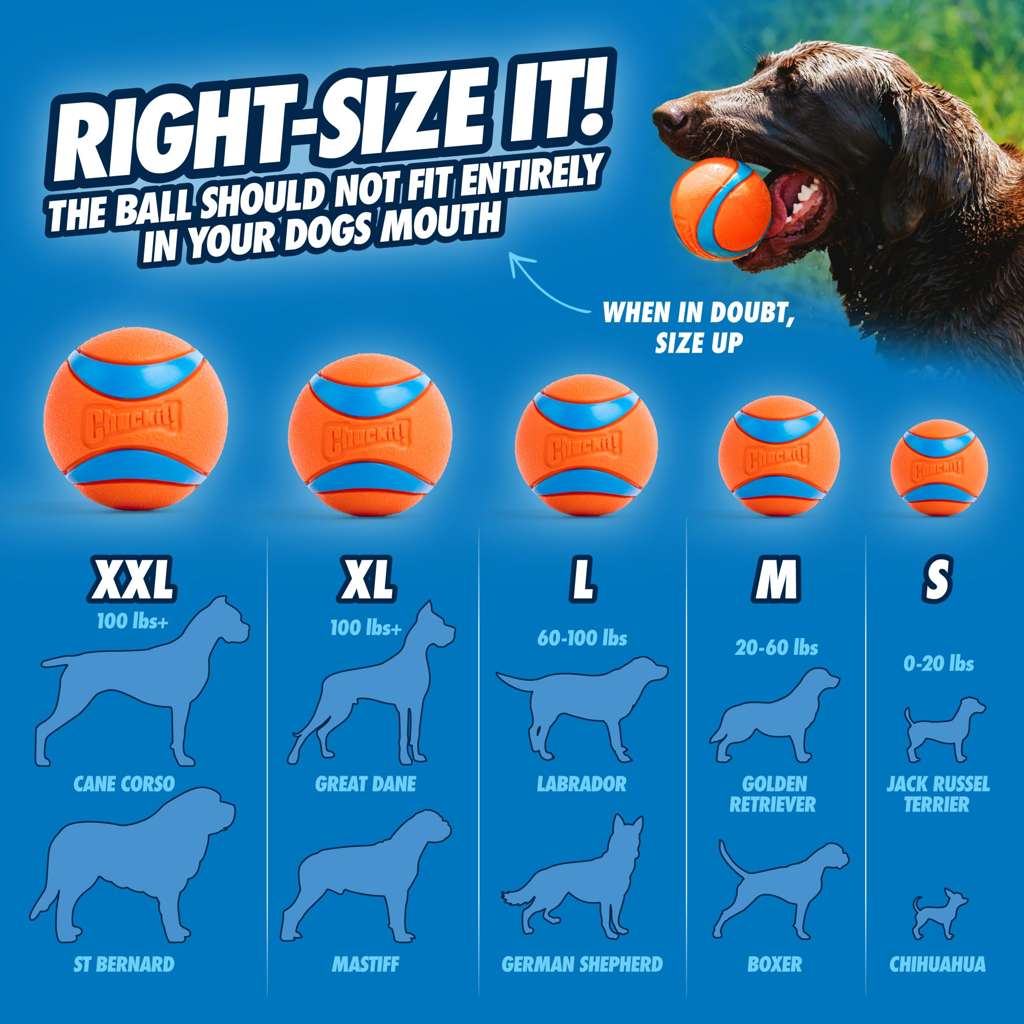 Chuckit! Ultra Ball sizing guide