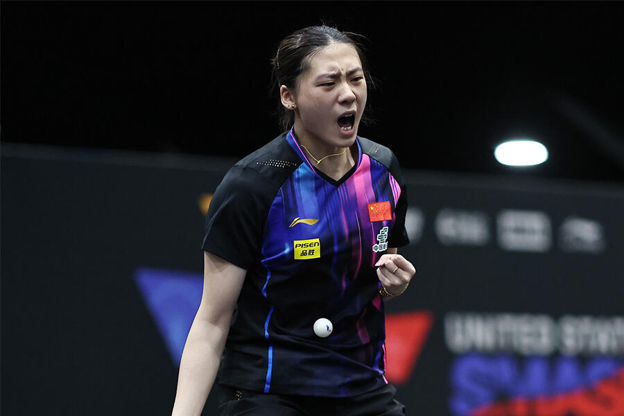 勝利を喜ぶ陳熠選手